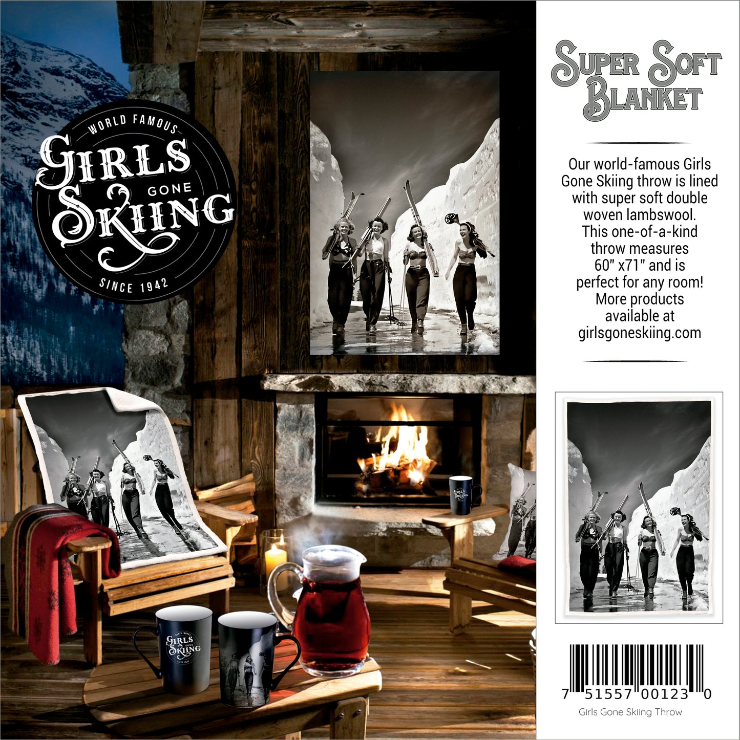 Girls Gone Skiing Crazy Super Soft and Plush Blanket/Throw