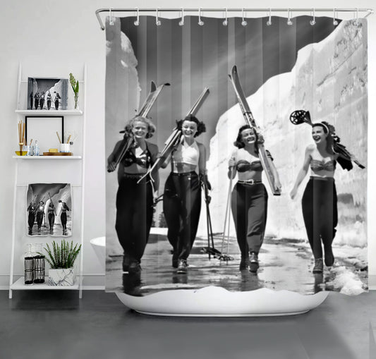 Extraordinary Girls Gone Skiing Shower Curtain