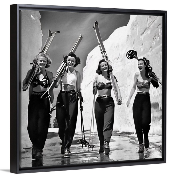 Girls Gone Skiing "World Famous" Vintage Ski Poster