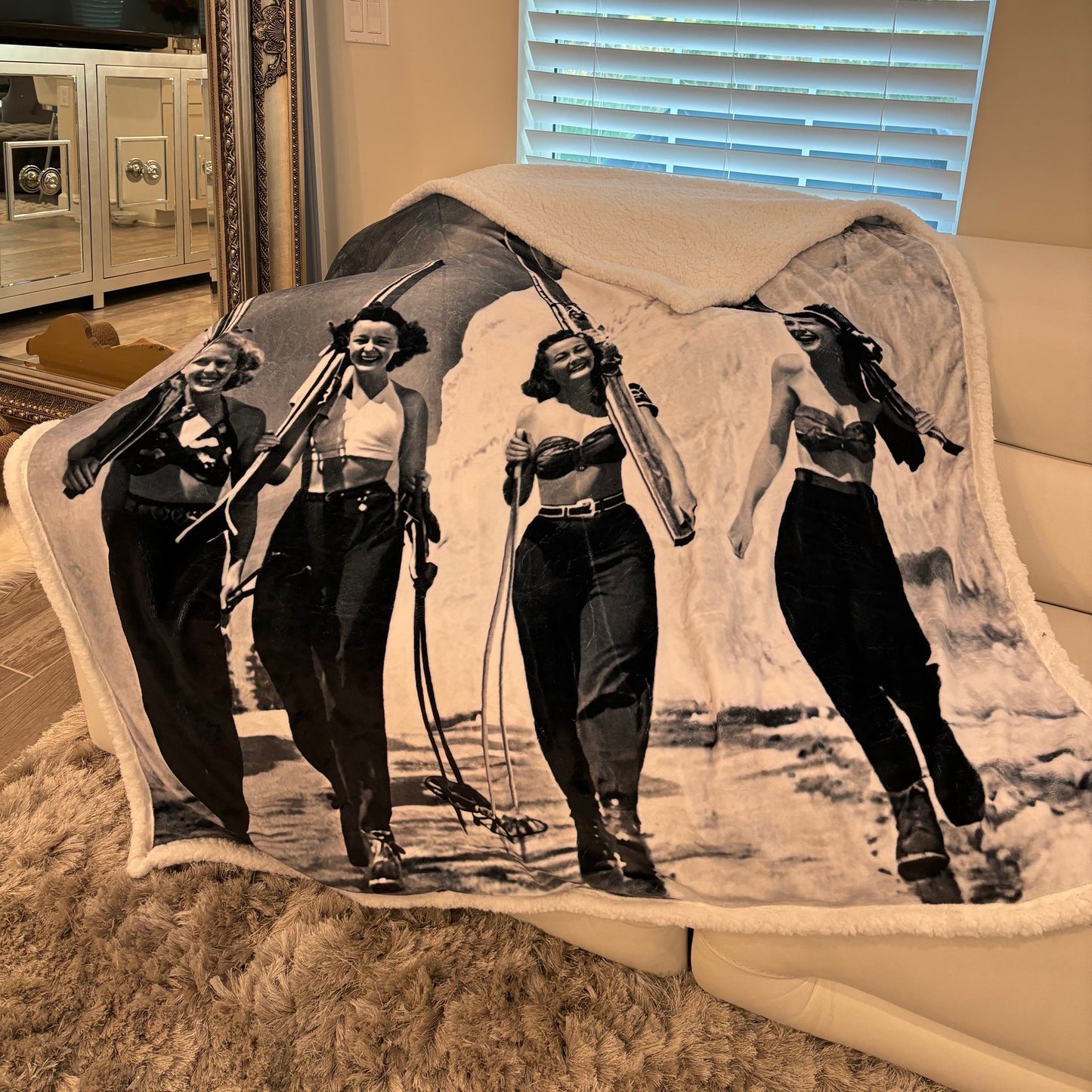 Girls Gone Skiing Crazy Super Soft and Plush Blanket/Throw