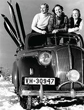 Convertible Girls Vintage Ski Photo