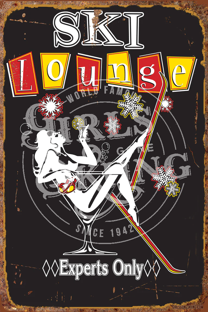 Retro Ski Lounge Tin Sign