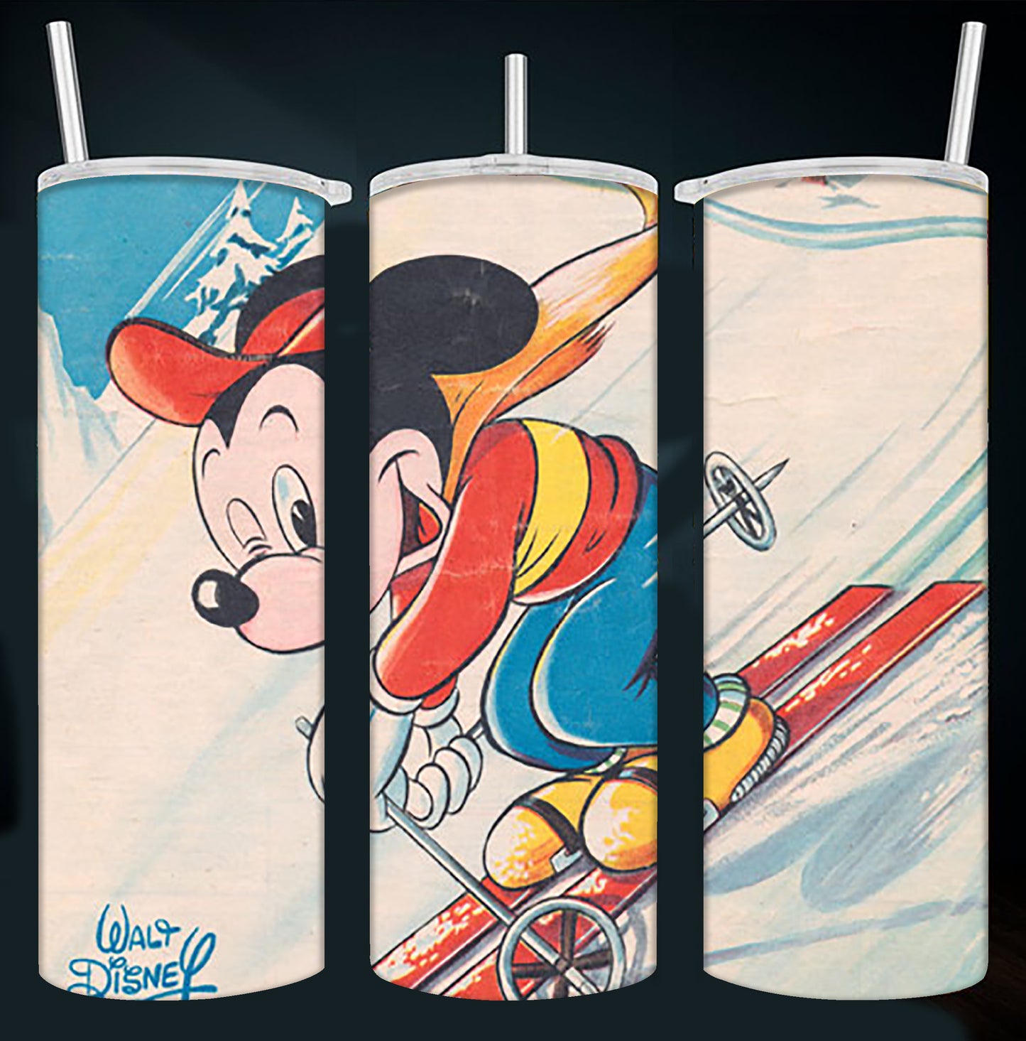 Vintage Mickey Skiing