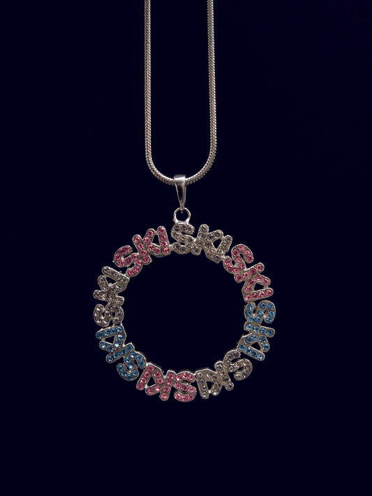 Classic Sterling Silver ROUND SKI Necklace