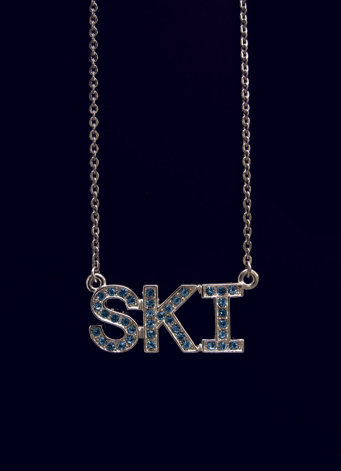 Classic Sterling silver SKI necklace