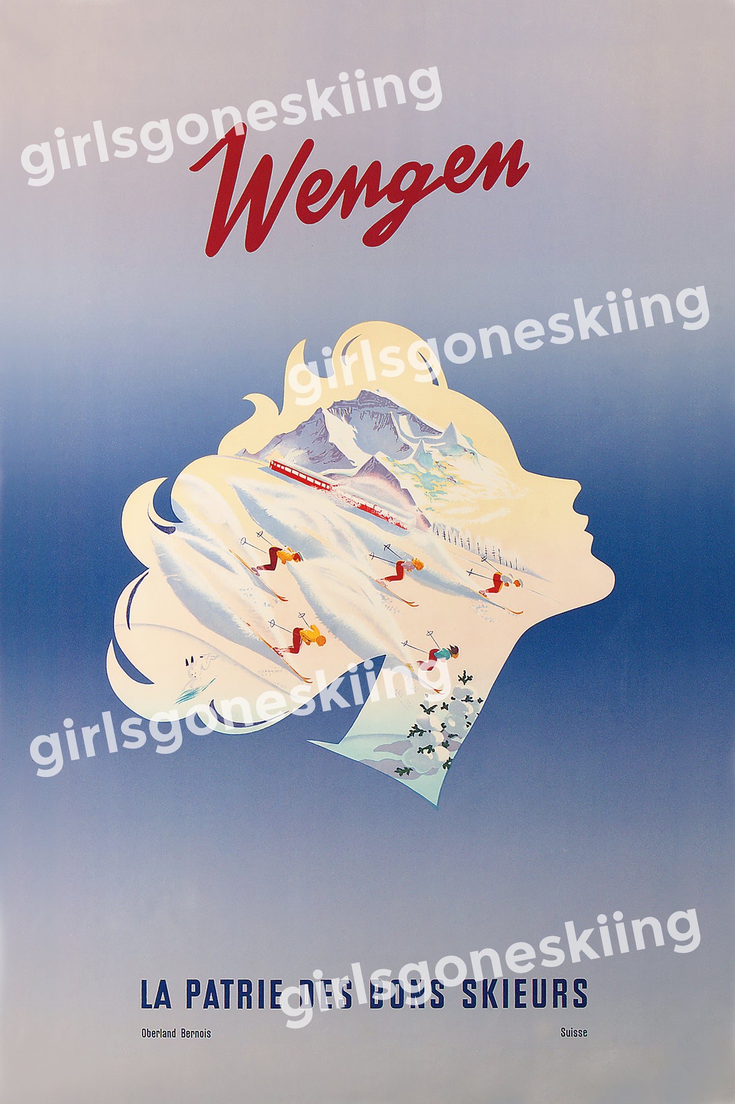 Wengen Switzerland Ski Poster