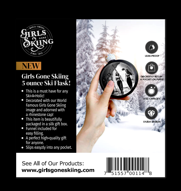 NEW! Girls Gone Skiing Flask with Funnel-Beautiful Gift Box