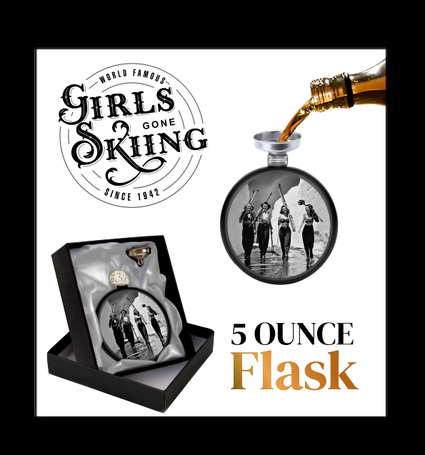 NEW! Girls Gone Skiing Flask with Funnel-Beautiful Gift Box