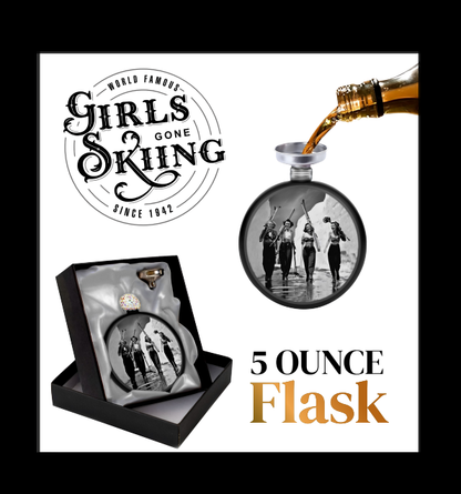 NEW! Girls Gone Skiing Flask with Funnel-Beautiful Gift Box