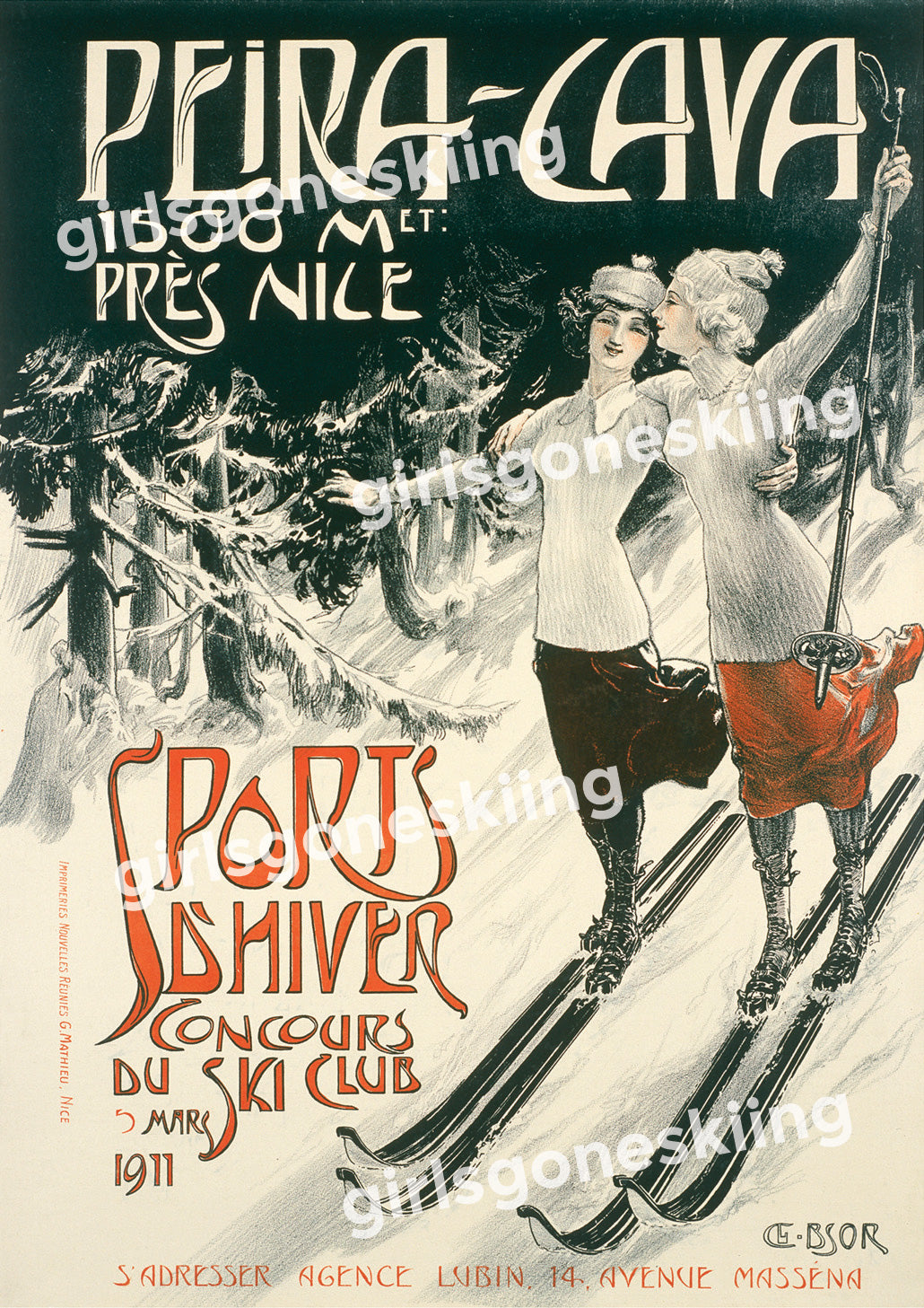 Peira-Cava Vntage Ski Poster