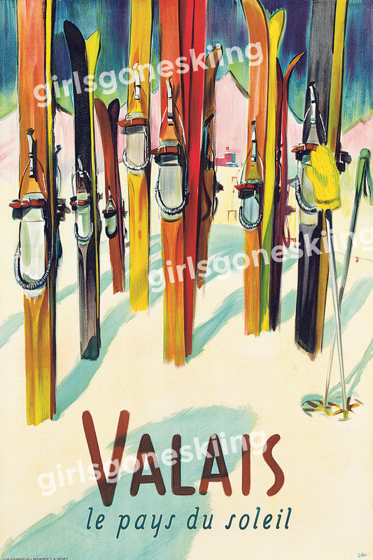 Valais Ski Poster- In our TOP 5 Most Popular