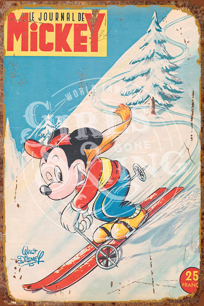 Classic Mickey Mouse Vintage Ski Tin - Girls Gone Skiiing