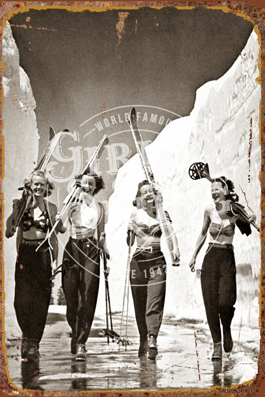 Girls Gone Skiing #1 Vintage Ski Image