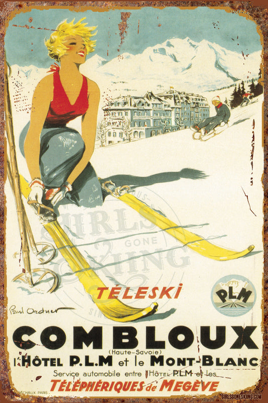 Combloux Vintage Ski Tin Sign
