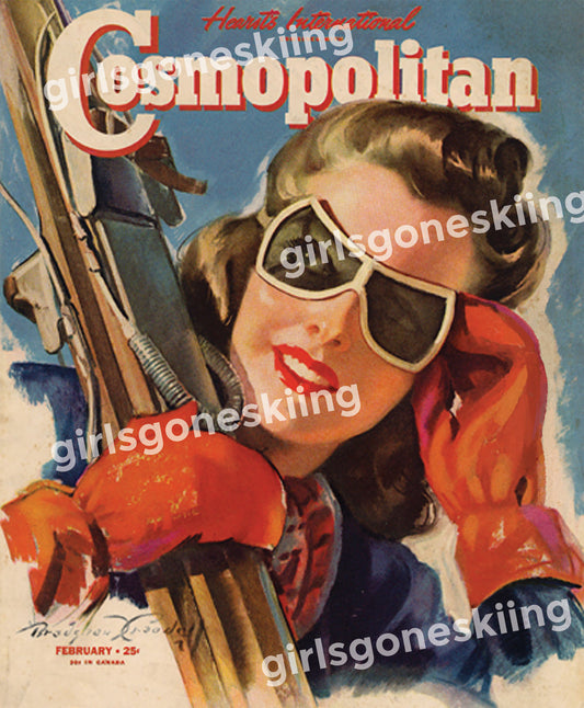 Vintage Cosmopolitan Magazine Ski Cover
