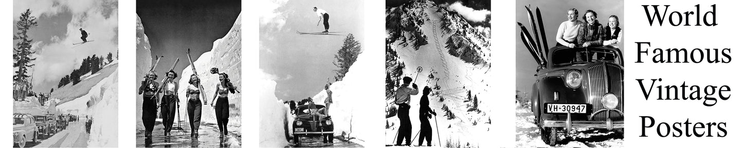BONUS BUY!  6 World Famous Vintage 11"x14" Ski Prints only $125.00  SAVE $55!
