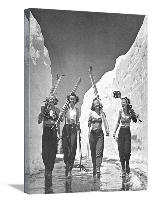 Girls Gone Skiing World Famous Ski Print 1942 11"x14" Newly Restored