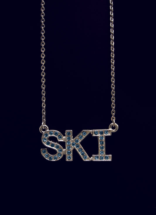 Classic Sterling silver SKI necklace