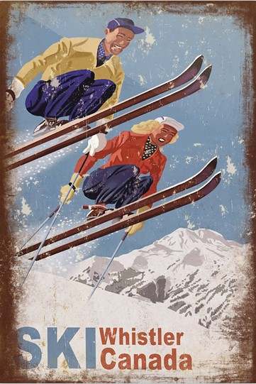 Ski Whistler Vintage Ski Sign 8"x12"